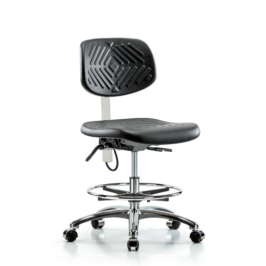 Perch ESD Ergonomic Industrial Chair in Chrome (Electro-Static Dissipating)