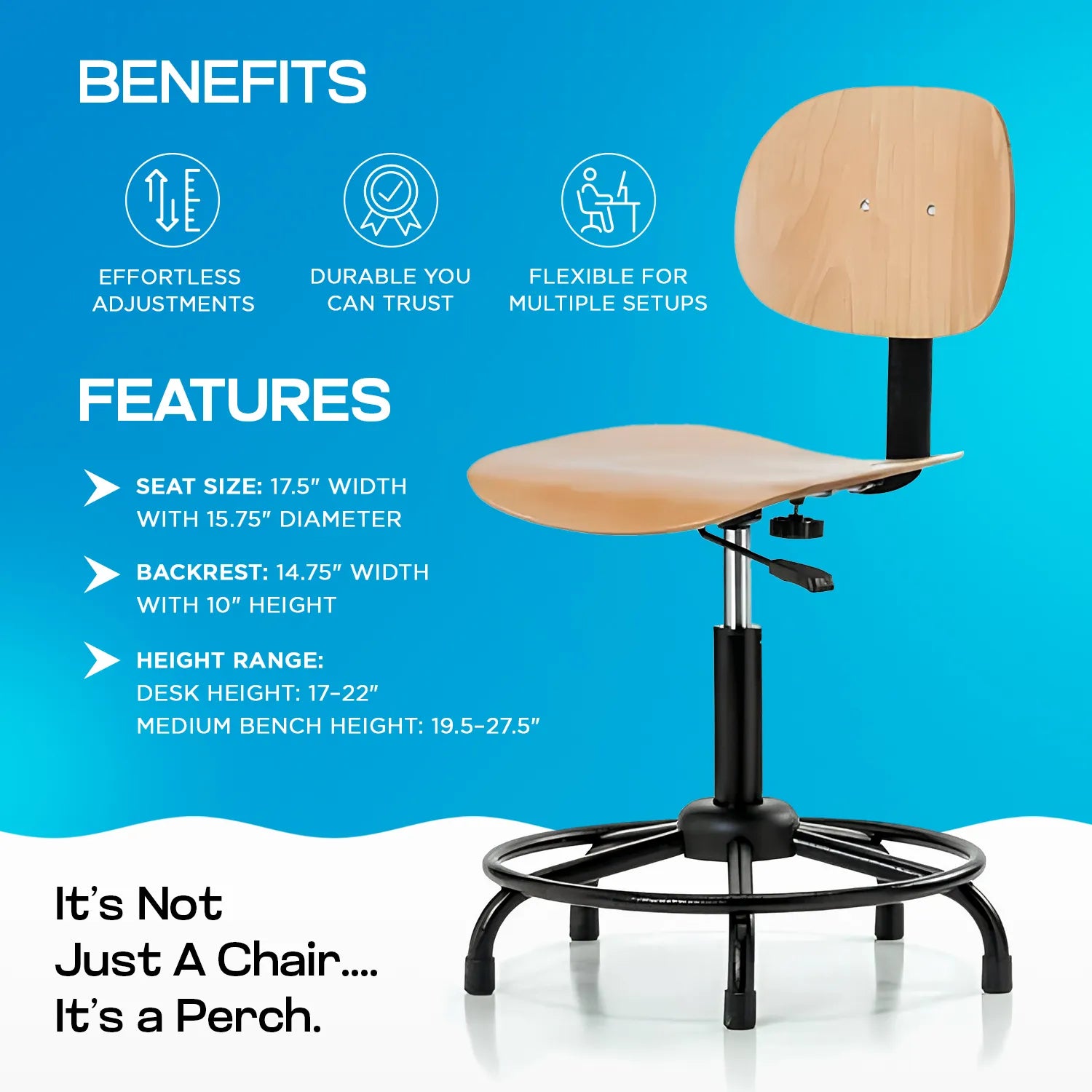 Perch Wood Pneumatic Chair