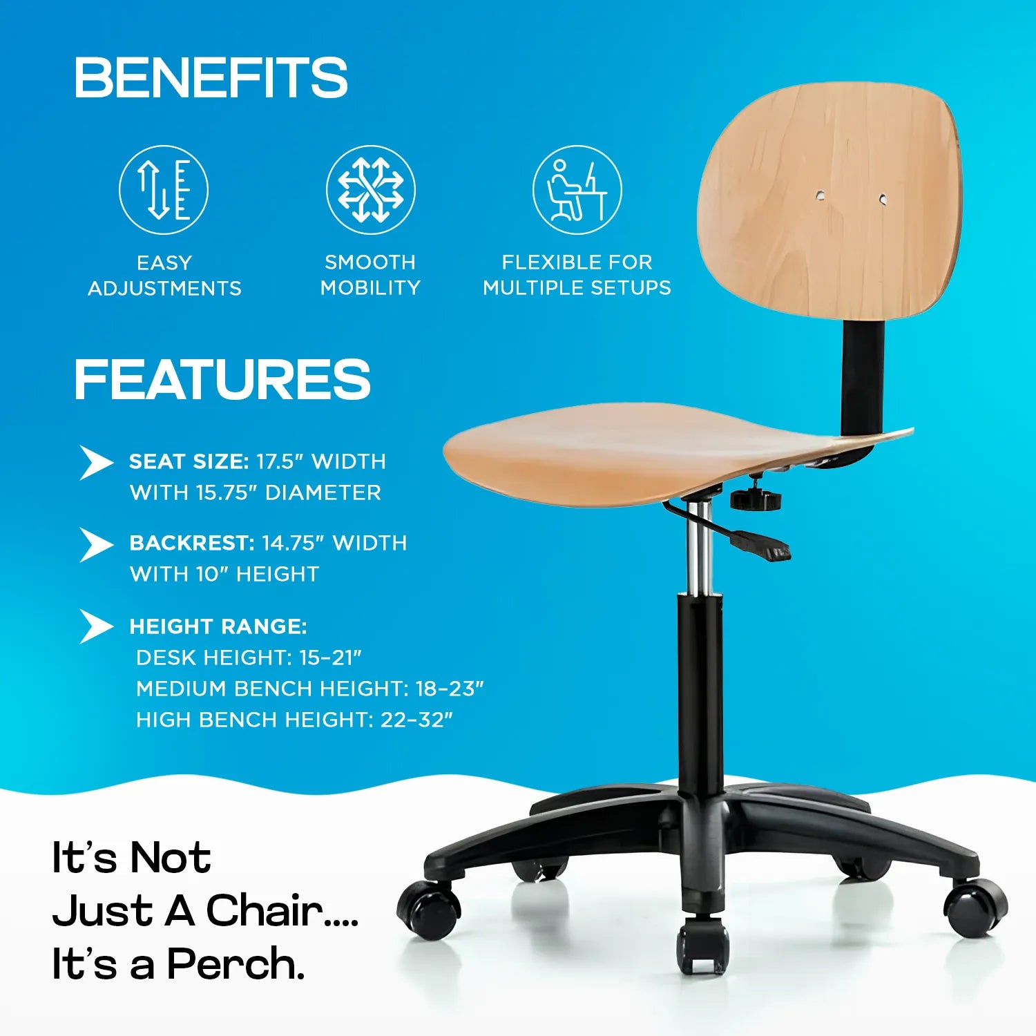 Perch Wood Pneumatic Chair