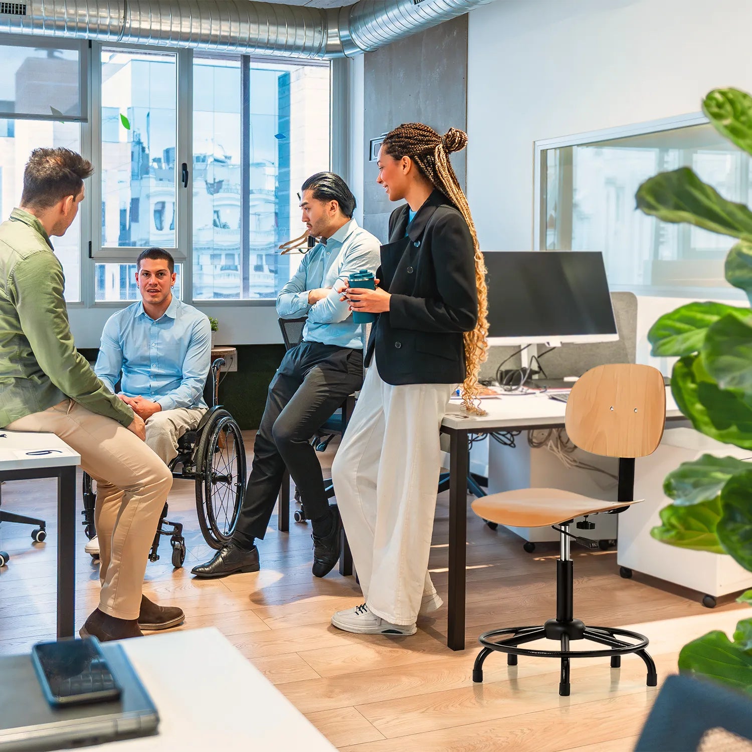 Perch Wood Pneumatic Chair