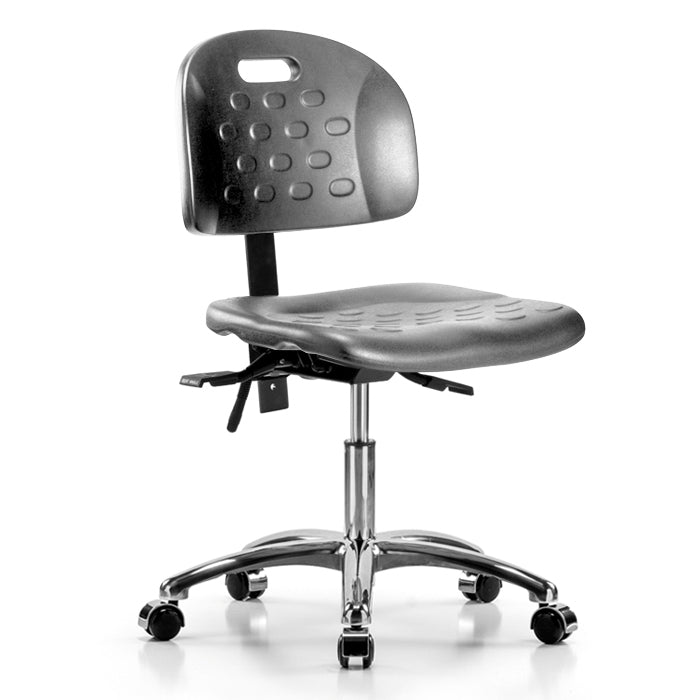 Perch Ergonomic Industrial Chair in Chrome with Handle