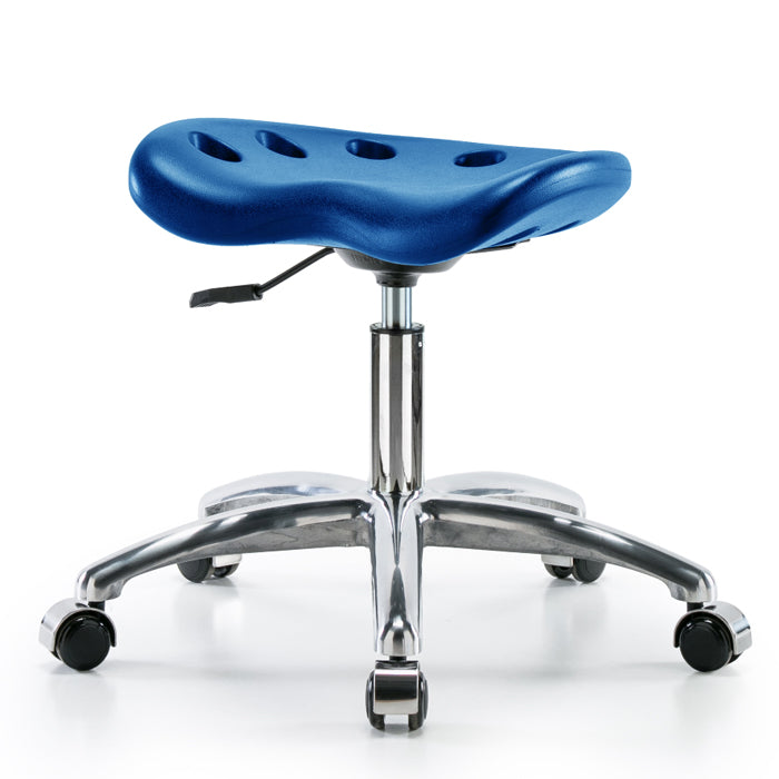 Perch Polyurethane Tractor Stool in Chrome with Single Lever Control