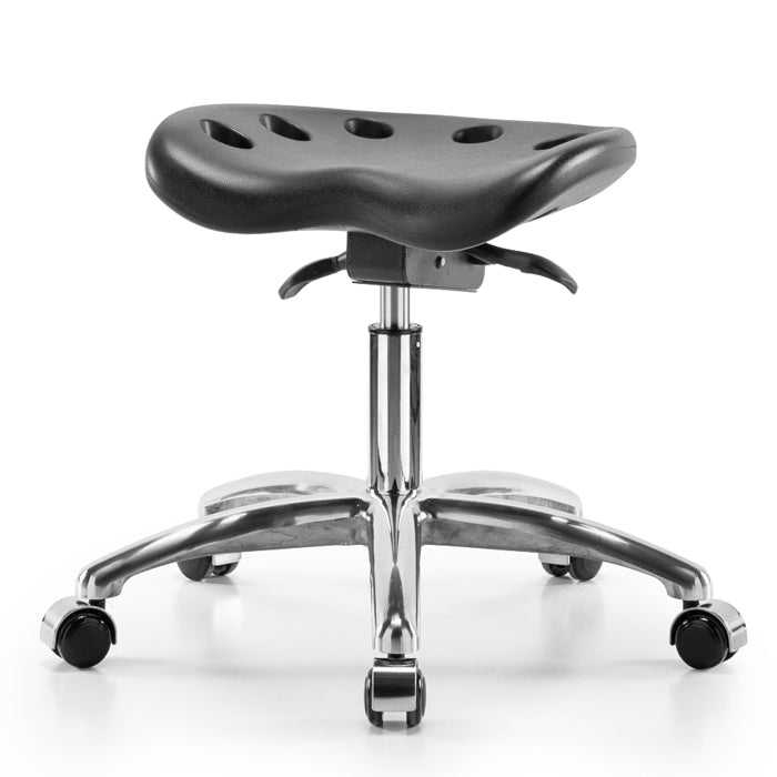 Perch Polyurethane Tractor Stool in Chrome with Tilt Control