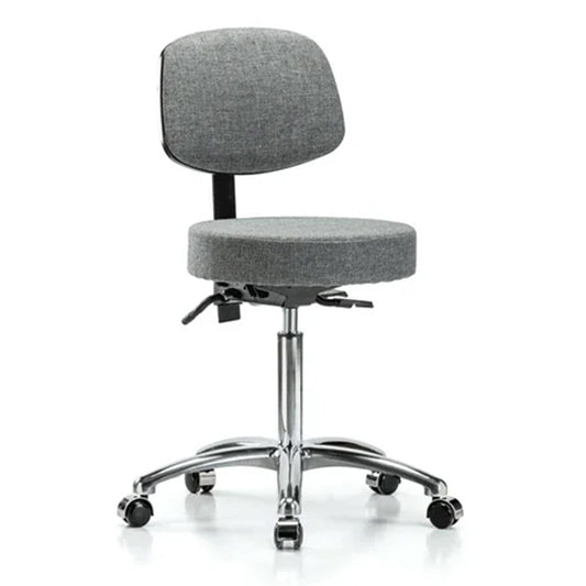 Perch Chrome Ergonomic Exam Stool with Back