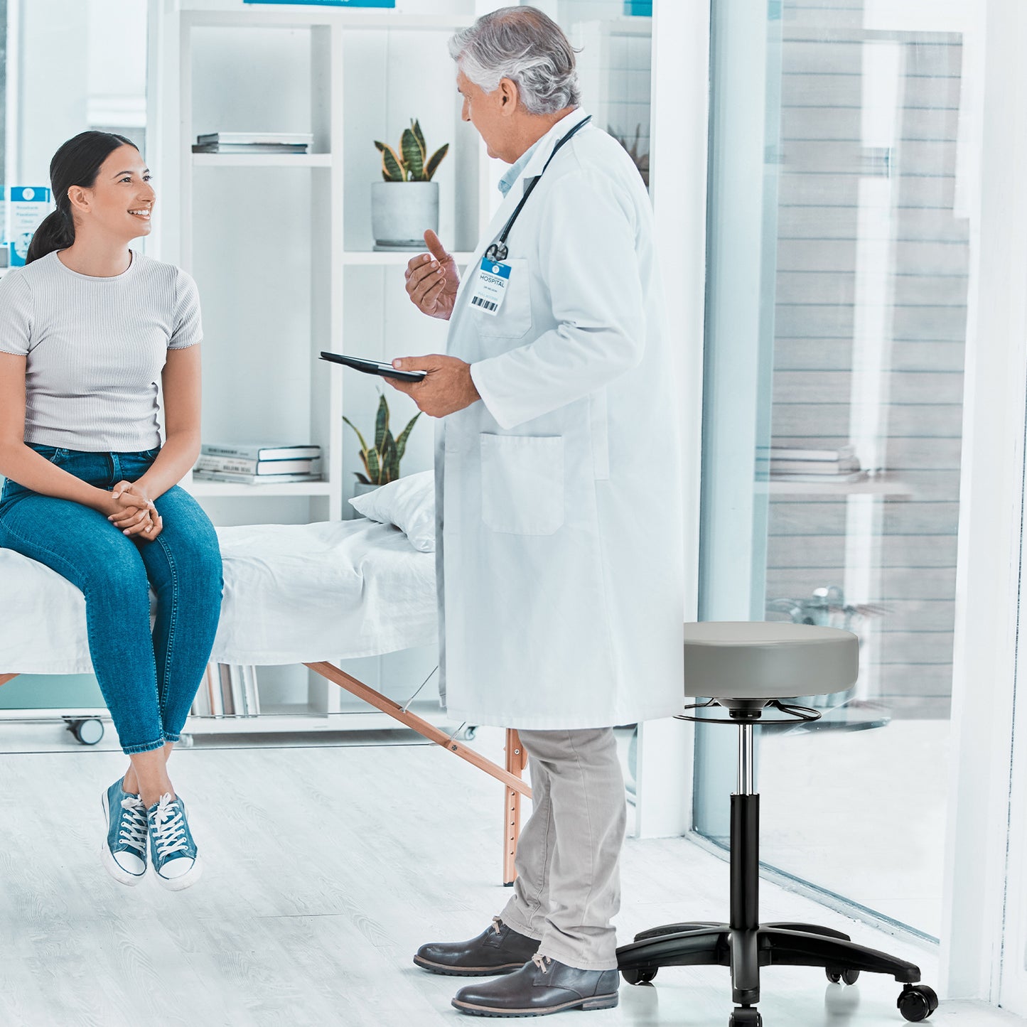 Perch Stella Medical Rolling Stool