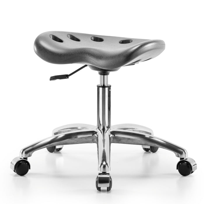 Perch Polyurethane Tractor Stool in Chrome with Single Lever Control