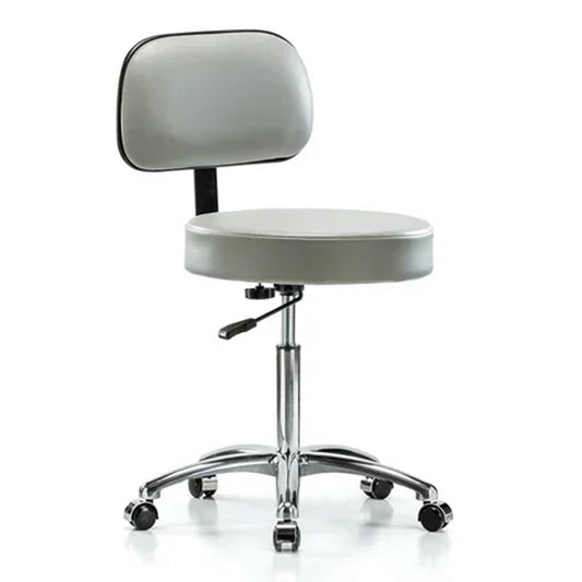 Perch Chrome Basic Exam Stool with Back